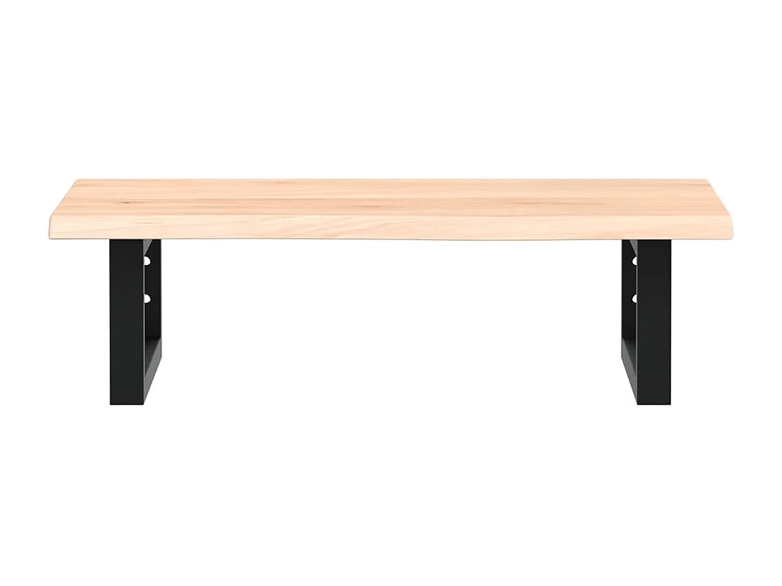 Étagère de vasque murale acier et bois de chêne massif