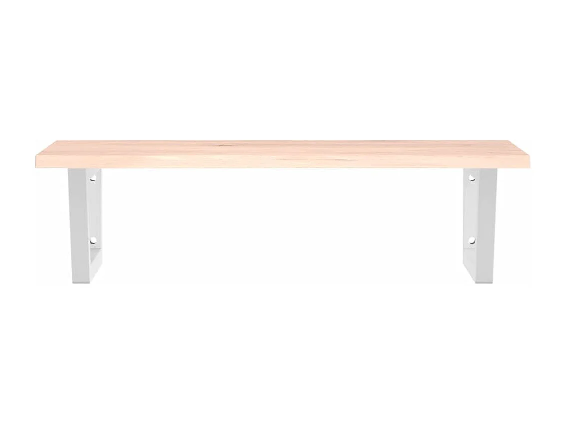 Étagère de vasque murale acier et bois de chêne massif