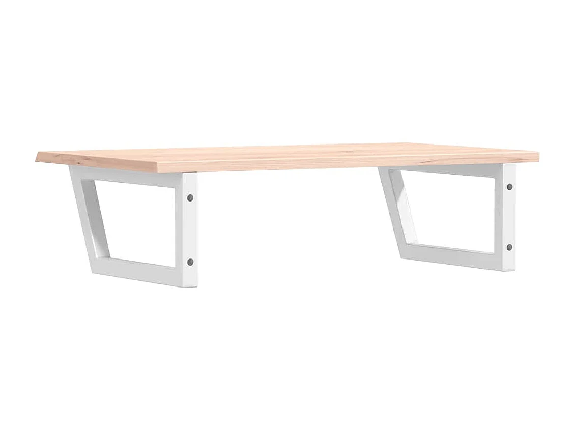 Étagère de vasque murale acier et bois de chêne massif