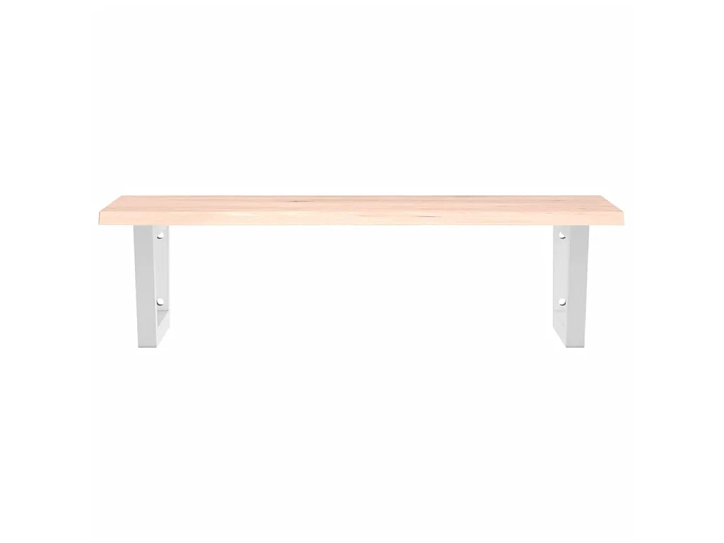 Estante de lavabo de pared de acero y madera maciza de roble