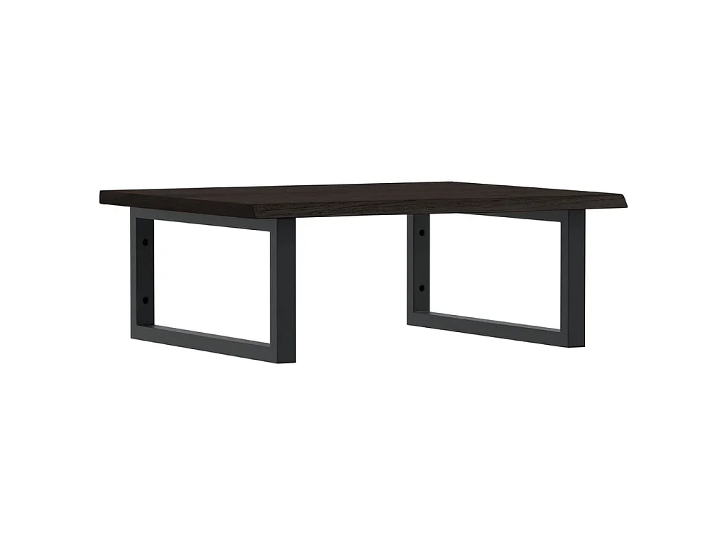 Waschtischplatte mit Halterung Stahl und Massivholz Eiche