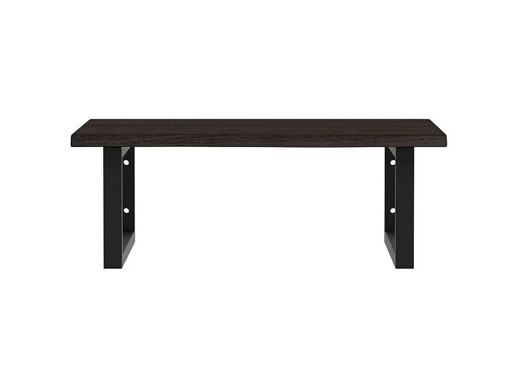 Waschtischplatte mit Halterung Stahl und Massivholz Eiche