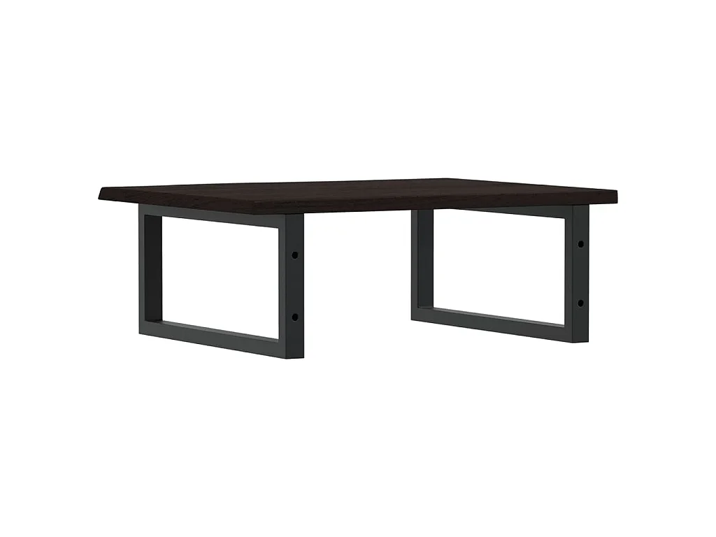 Waschtischplatte mit Halterung Stahl und Massivholz Eiche