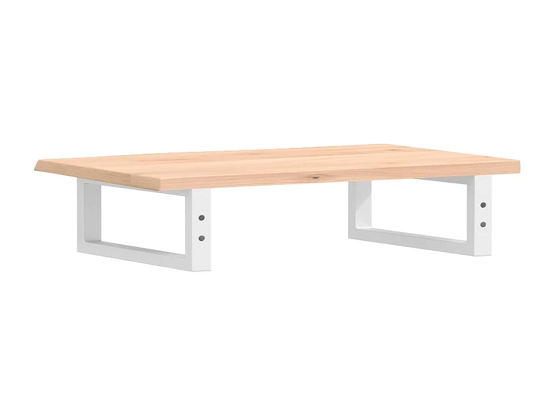 Ripiano a Parete per Lavabo in Acciaio e Massello di Rovere