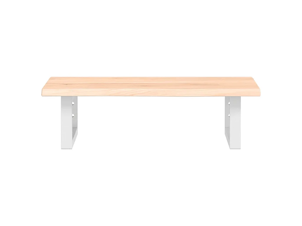 Estante de lavabo de pared de acero y madera maciza de roble