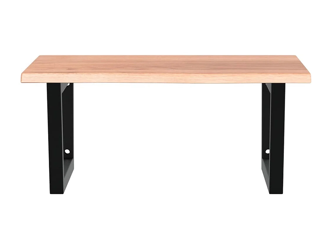 Waschtischplatte mit Halterung Stahl und Massivholz Eiche