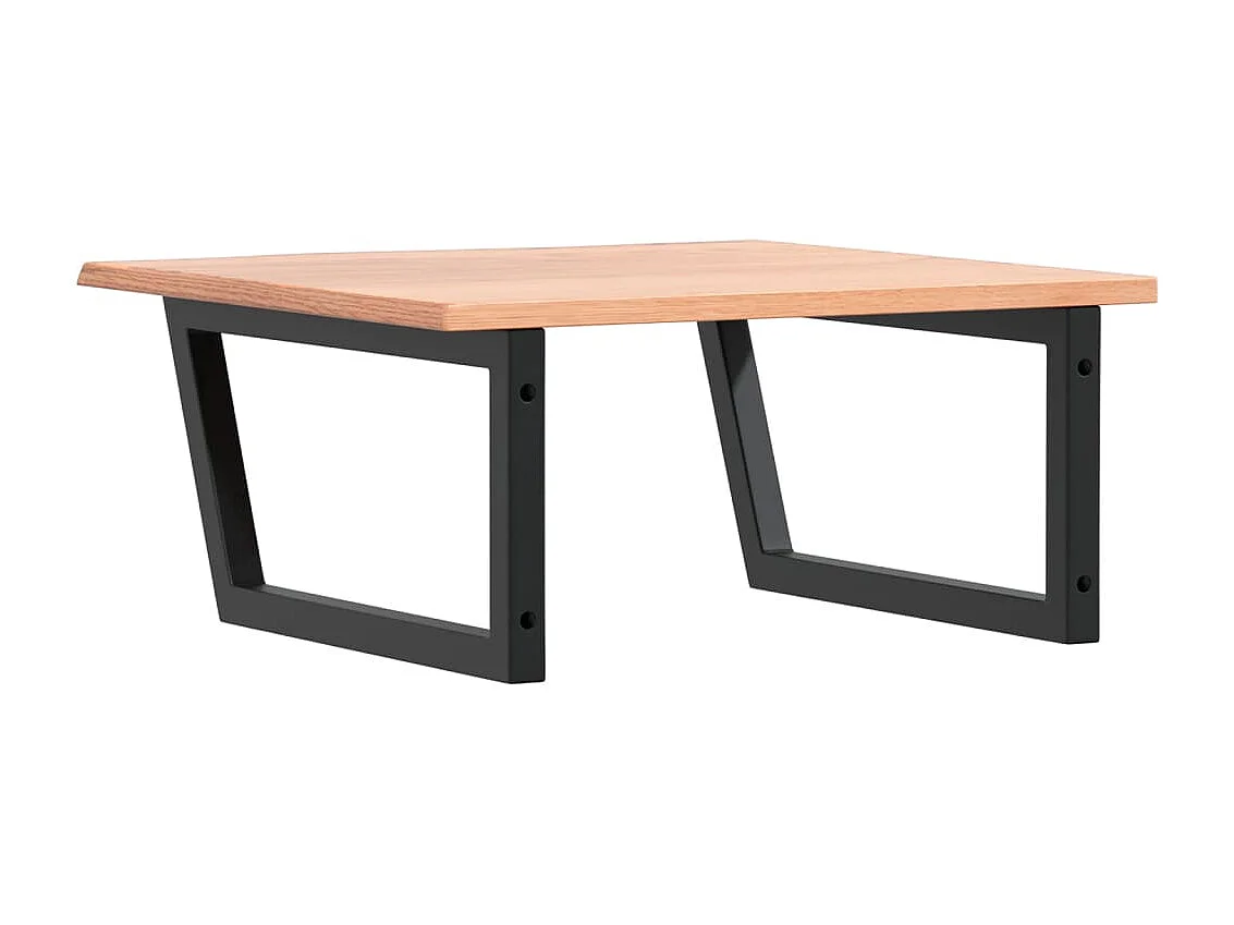 Waschtischplatte mit Halterung Stahl und Massivholz Eiche