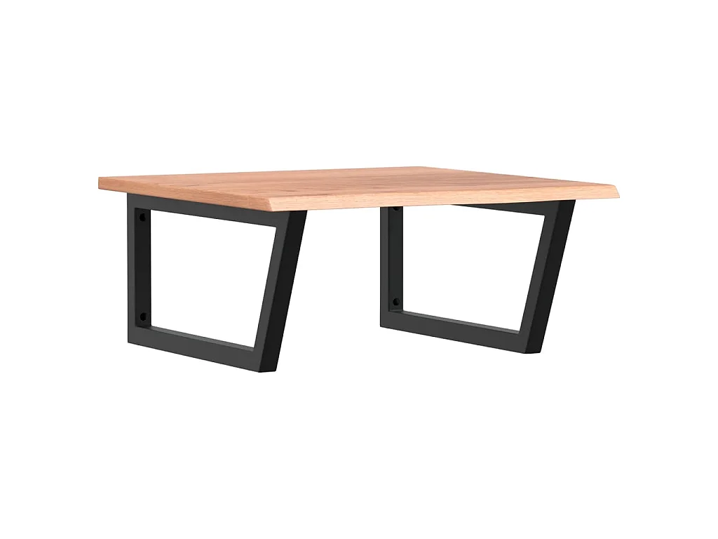 Waschtischplatte mit Halterung Stahl und Massivholz Eiche