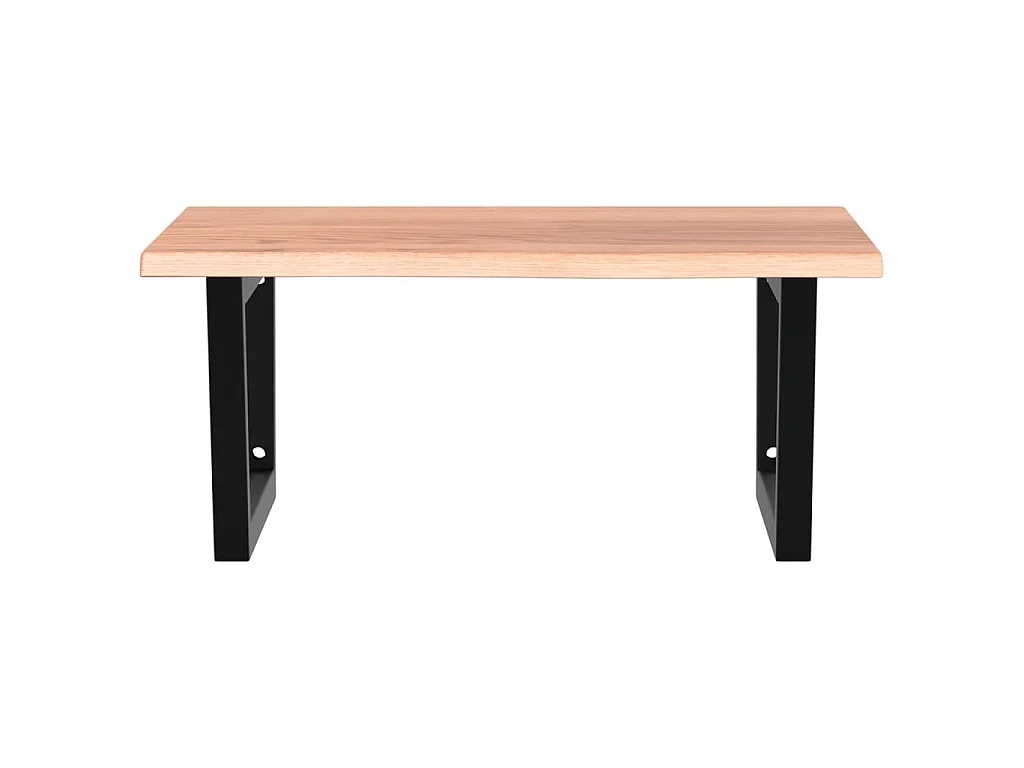 Waschtischplatte mit Halterung Stahl und Massivholz Eiche