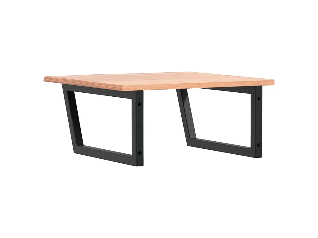 Waschtischplatte mit Halterung Stahl und Massivholz Eiche