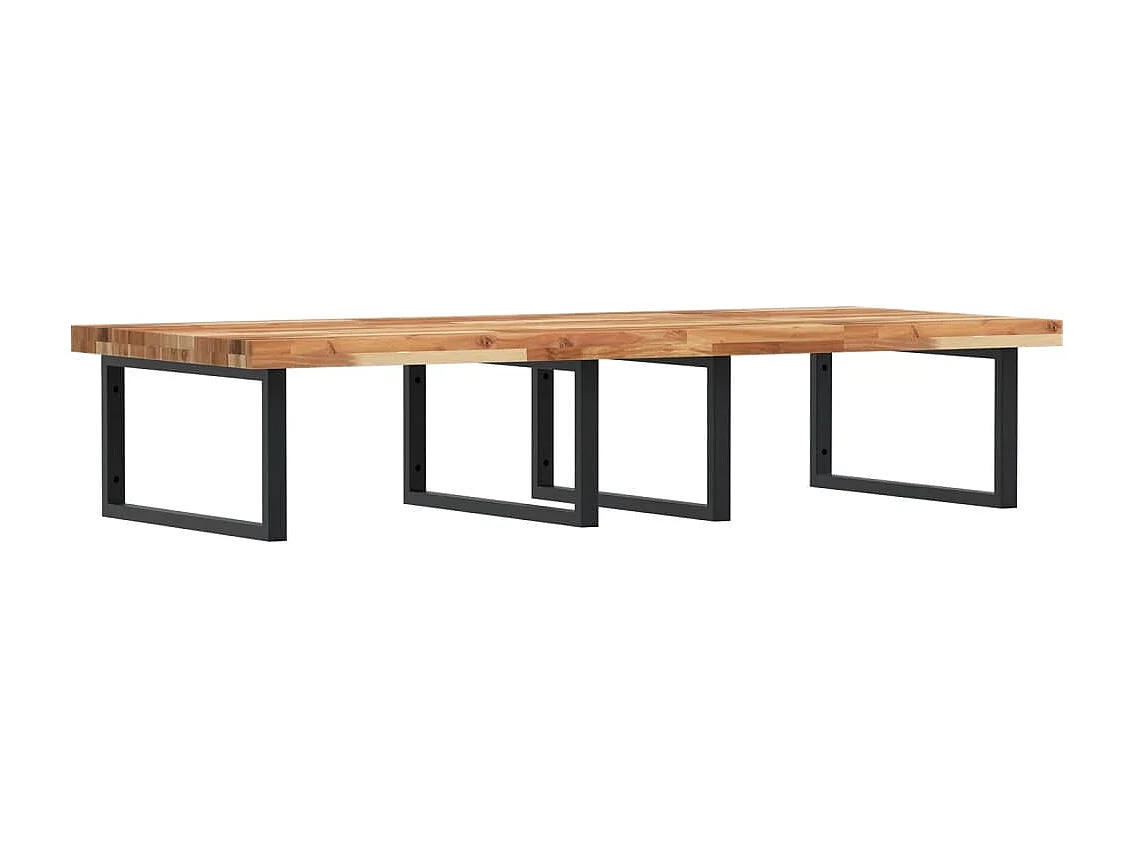 Badkamer wandschap staal en massief acaciahout