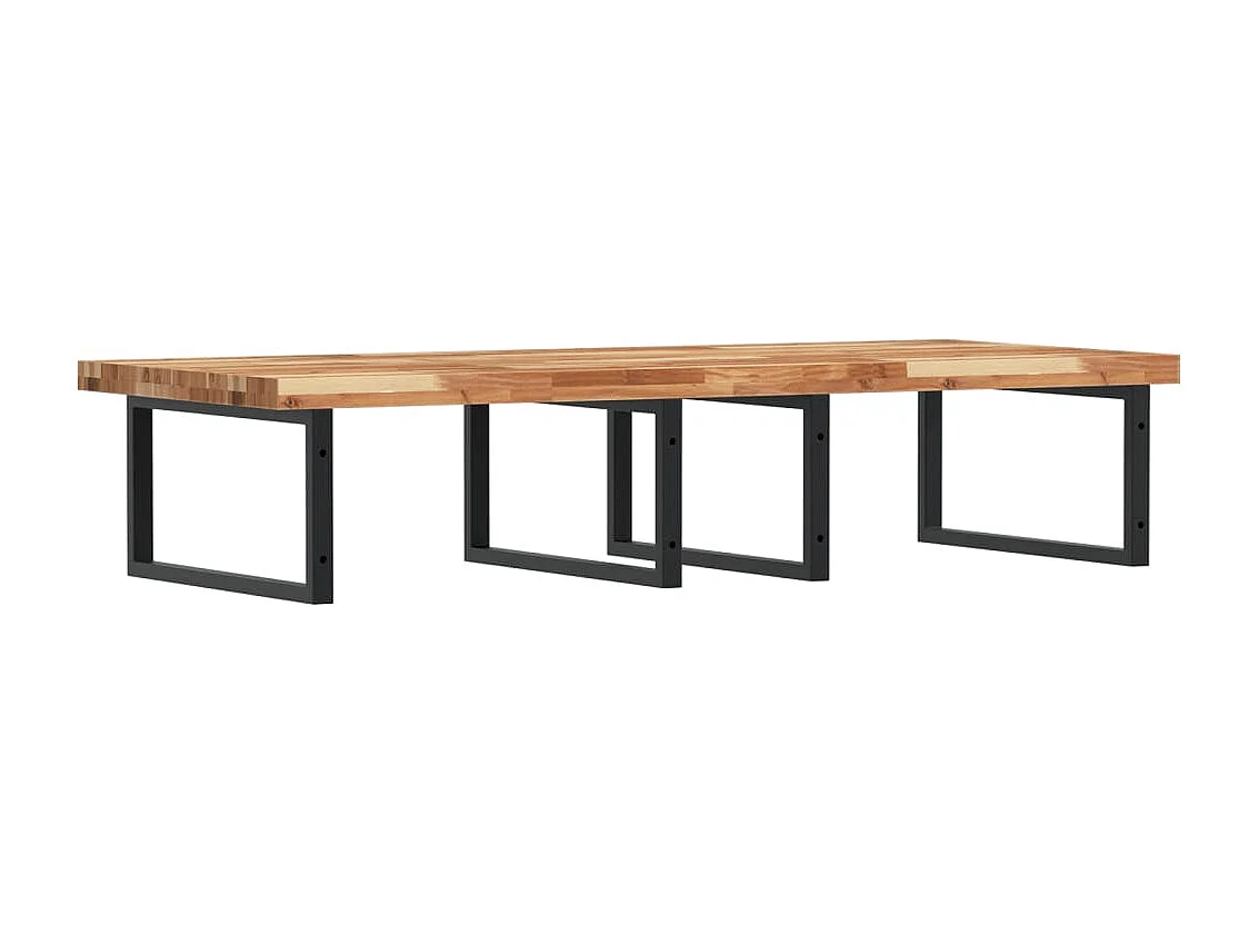 Prateleira de parede p/ lavatório aço/madeira de acácia maciça