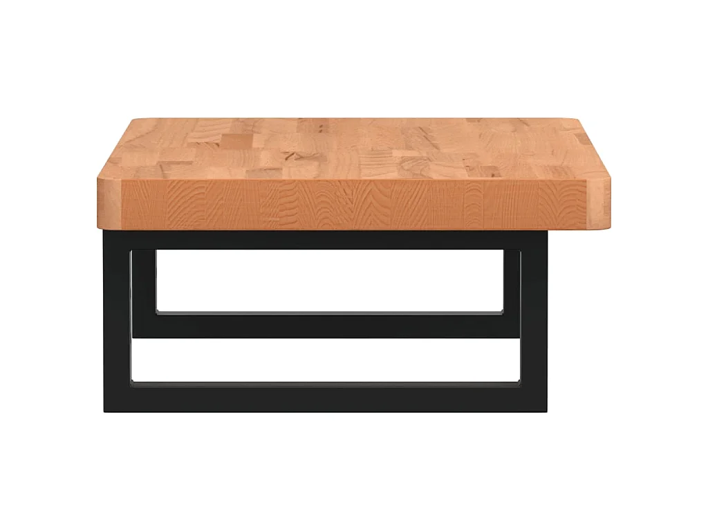 Waschbeckenregal Wandmontage Stahl und Massivholz Buche