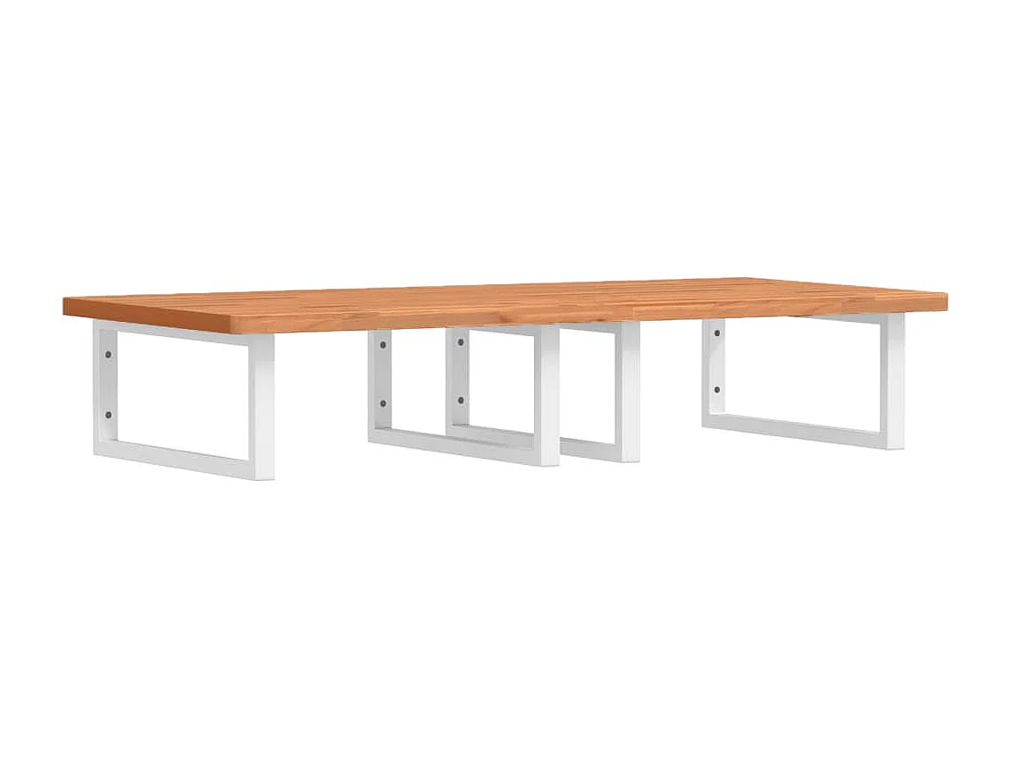 Étagère de vasque murale acier et bois massif de hêtre