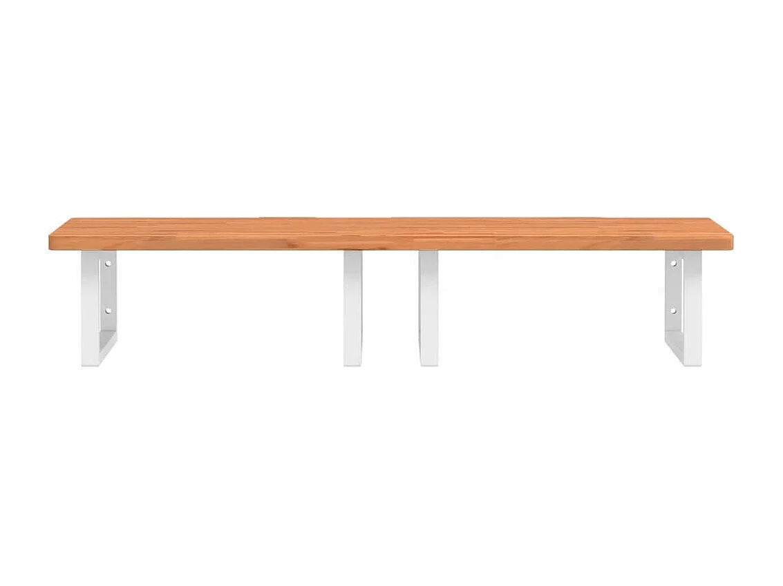 Étagère de vasque murale acier et bois massif de hêtre