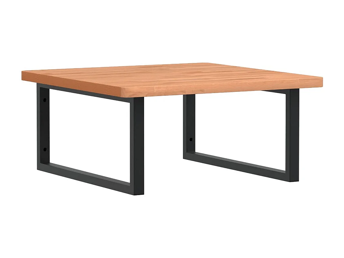 Étagère de vasque murale acier et bois massif de hêtre