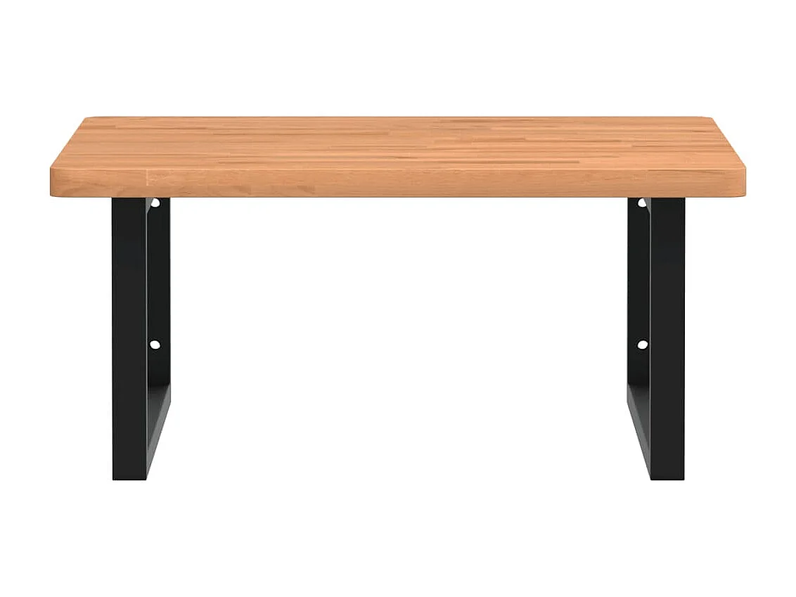 Étagère de vasque murale acier et bois massif de hêtre