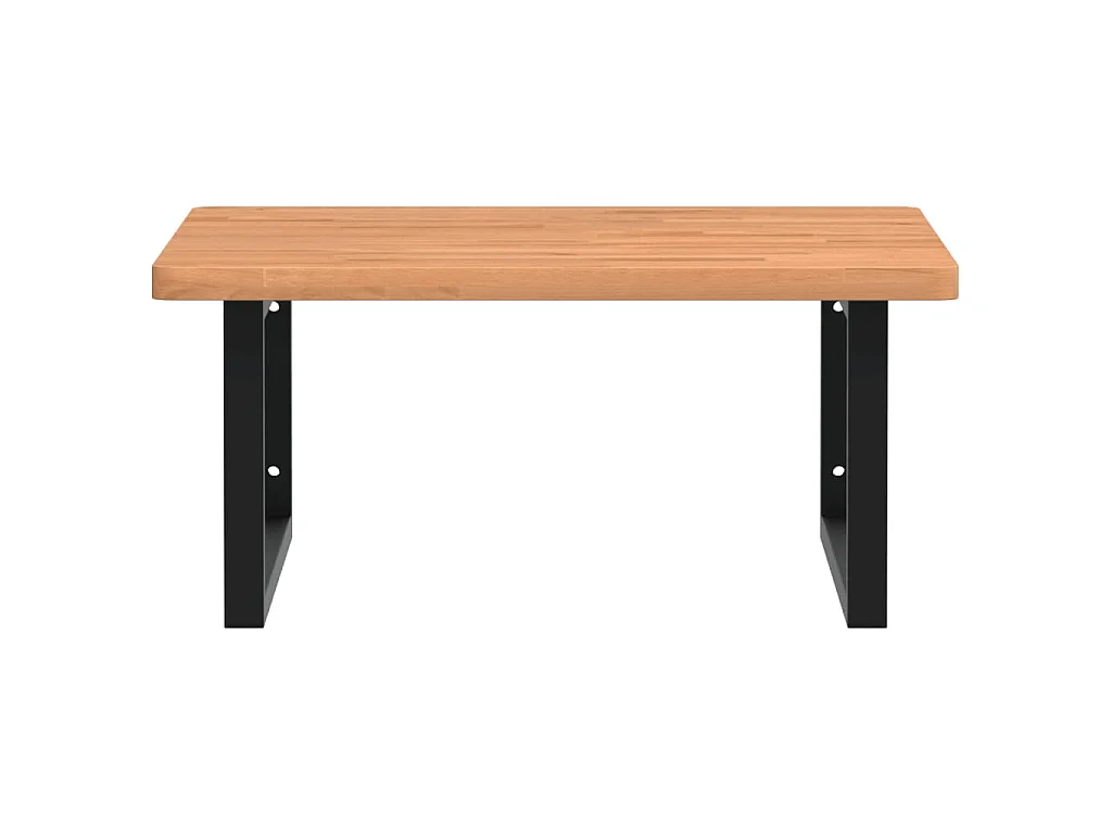 Badkamer wandschap staal en massief beukenhout