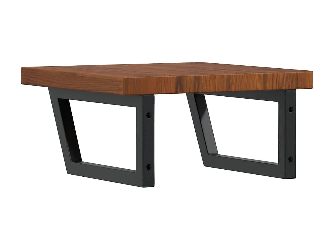 Étagère de vasque murale acier et bois de chêne massif