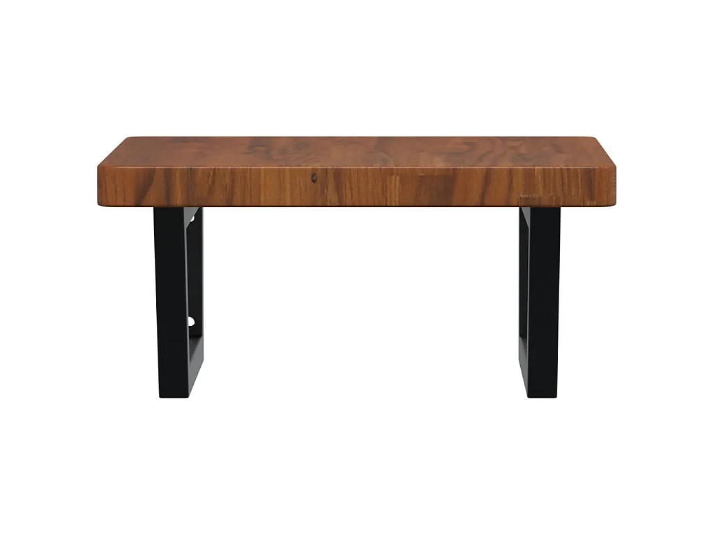 Waschtischplatte mit Halterung Stahl und Massivholz Eiche