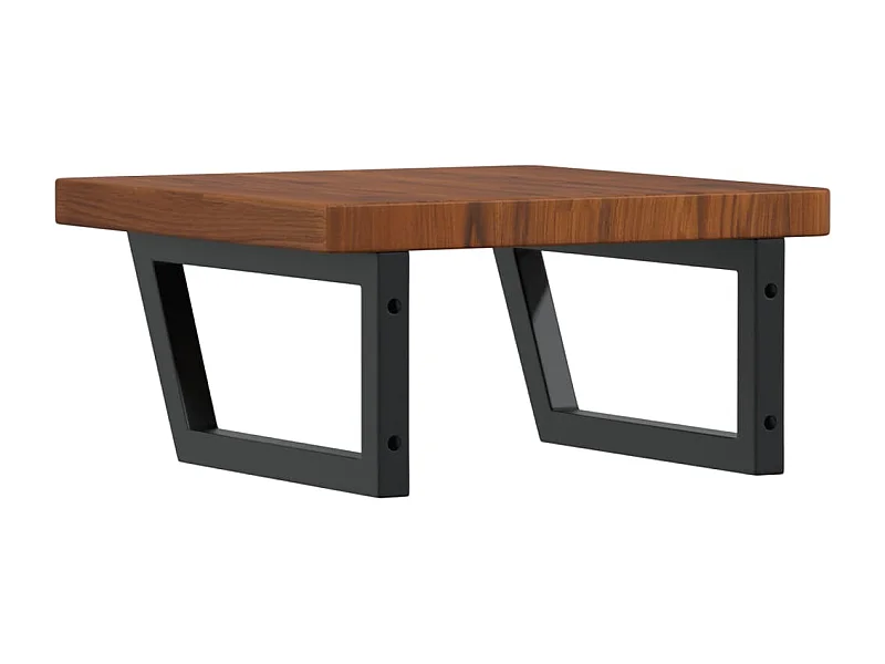 Waschtischplatte mit Halterung Stahl und Massivholz Eiche