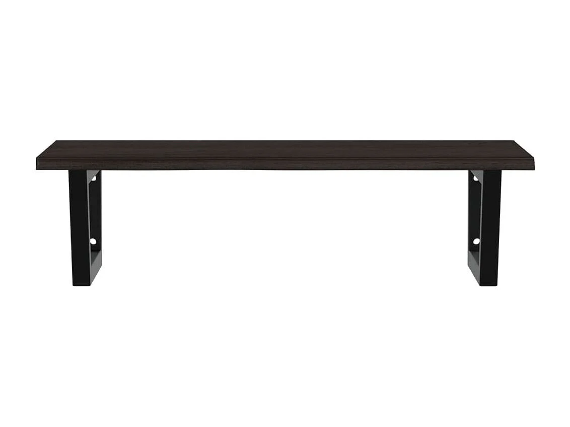 Estante de lavabo de pared de acero y madera maciza de roble