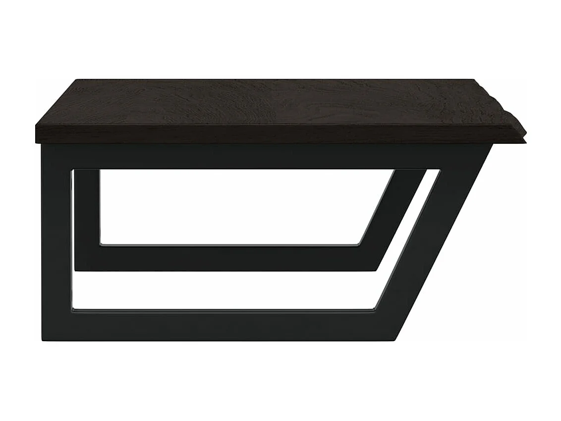 Estante de lavabo de pared de acero y madera maciza de roble