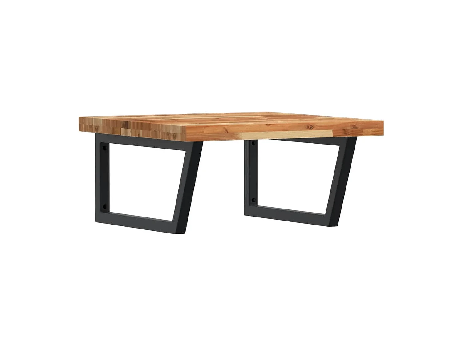 Ripiano a Parete per Lavabo in Acciaio e Massello di Acacia