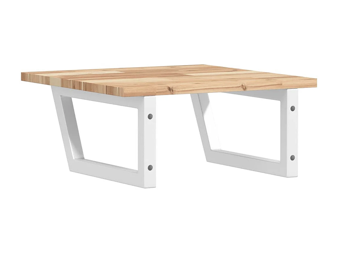 Étagère de vasque murale acier et bois massif d'acacia