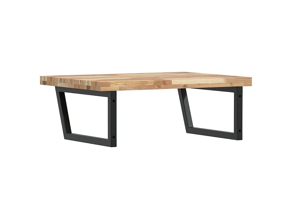 Waschbeckenregal Wandmontage Stahl und Akazienholz