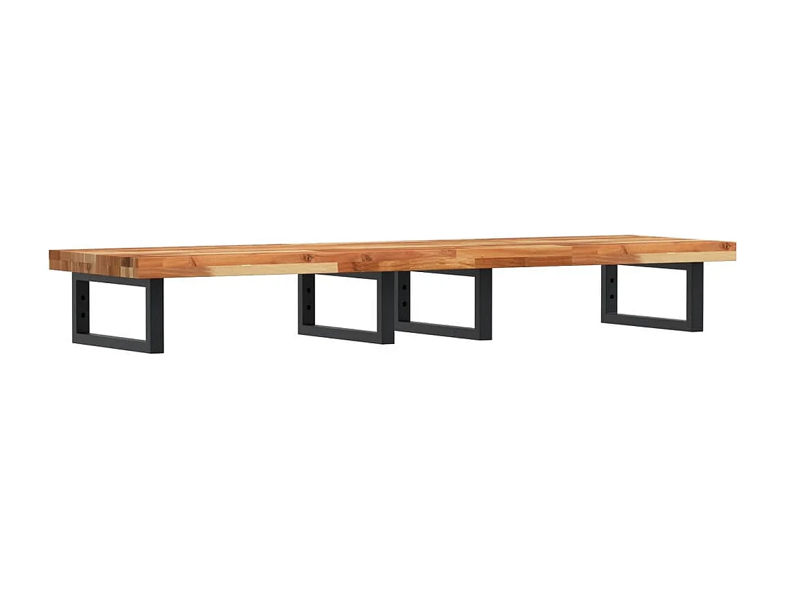 Badkamer wandschap staal en massief acaciahout