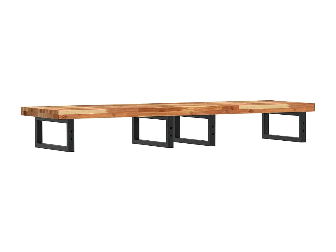 Badkamer wandschap staal en massief acaciahout