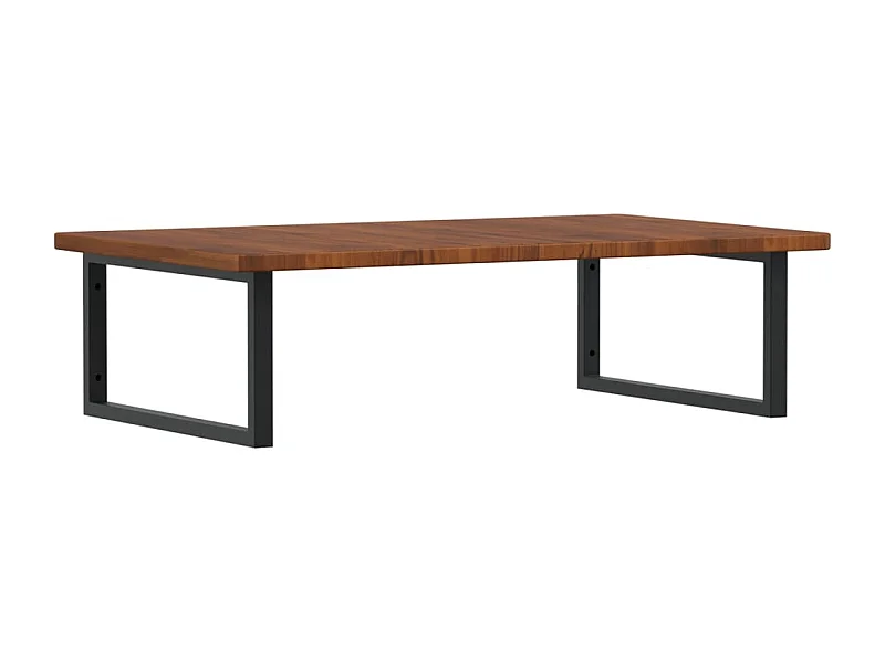 Étagère de vasque murale acier et bois de chêne massif