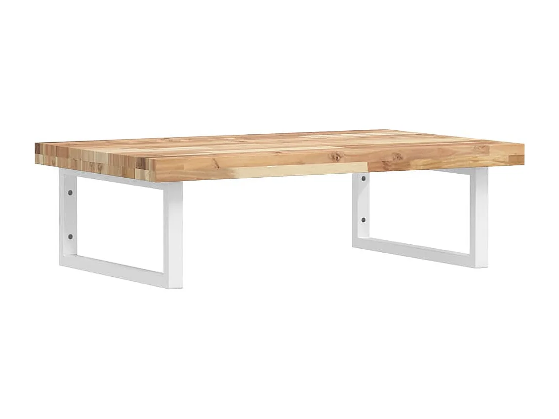 Estante de lavabo de pared acero y madera maciza de acacia