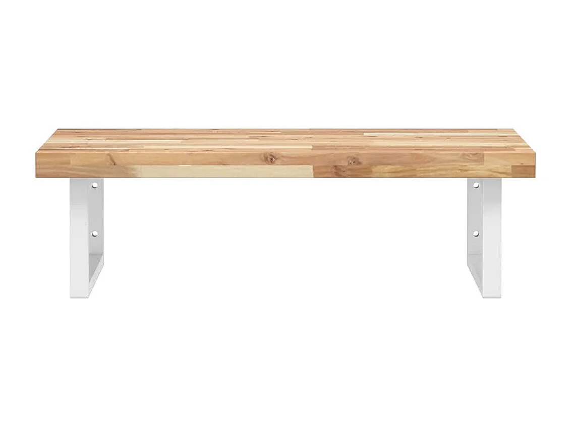 Estante de lavabo de pared acero y madera maciza de acacia