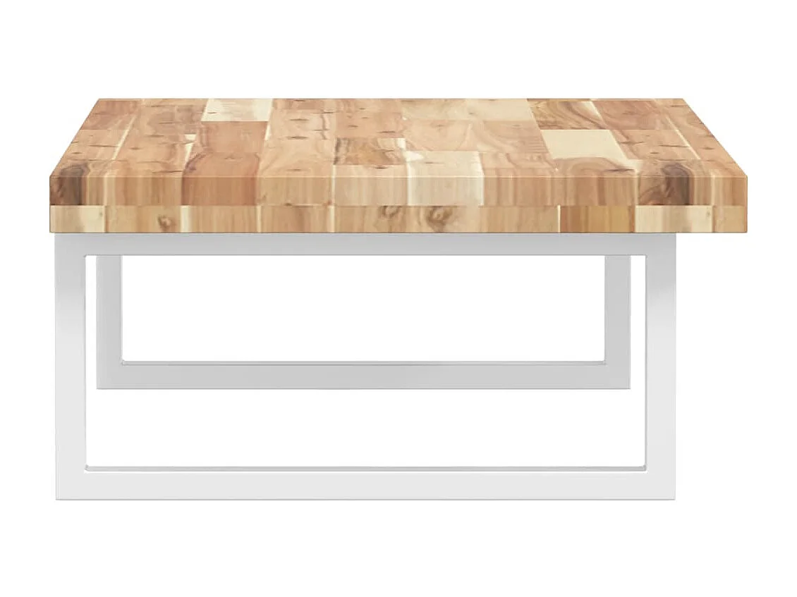 Estante de lavabo de pared acero y madera maciza de acacia