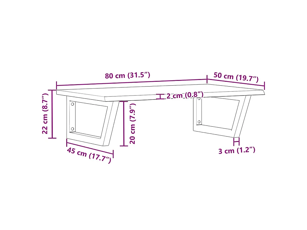 Badkamer wandschap staal en massief eikenhout