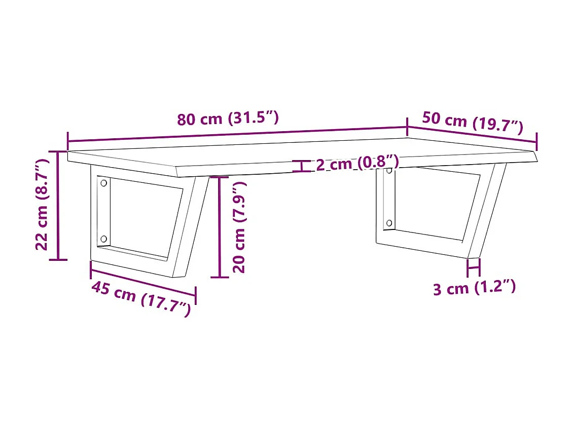 Badkamer wandschap staal en massief eikenhout