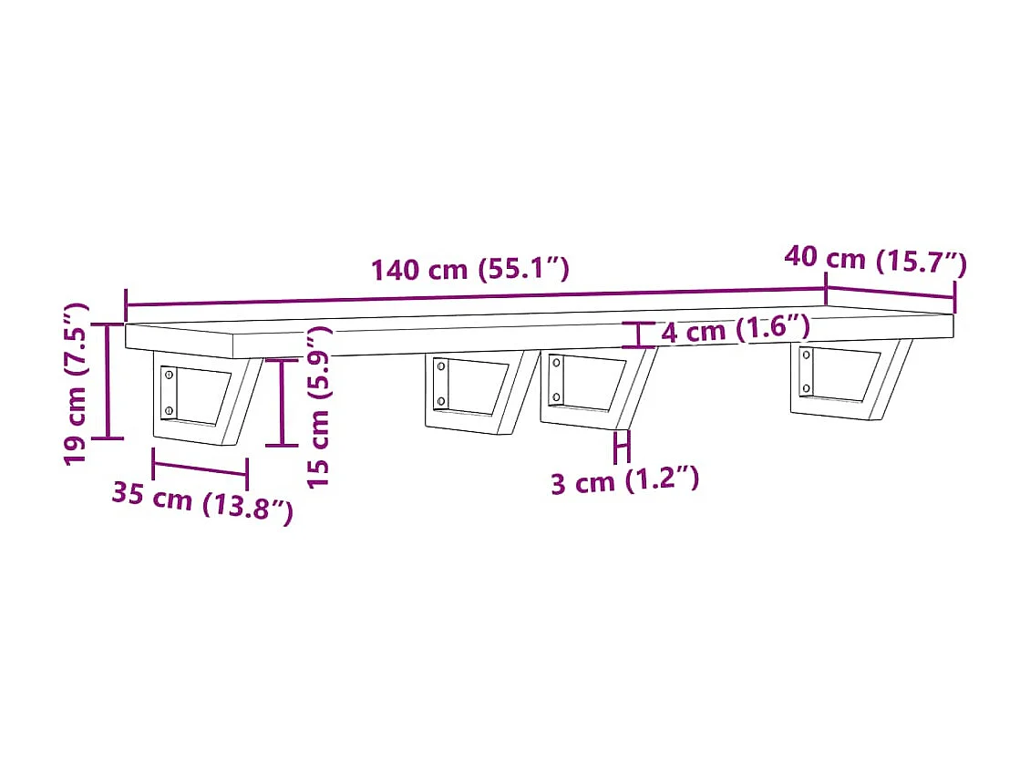 Badkamer wandschap staal en massief acaciahout