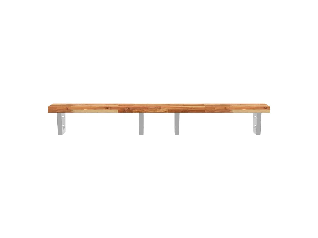 Waschbeckenregal Wandmontage Stahl und Akazienholz