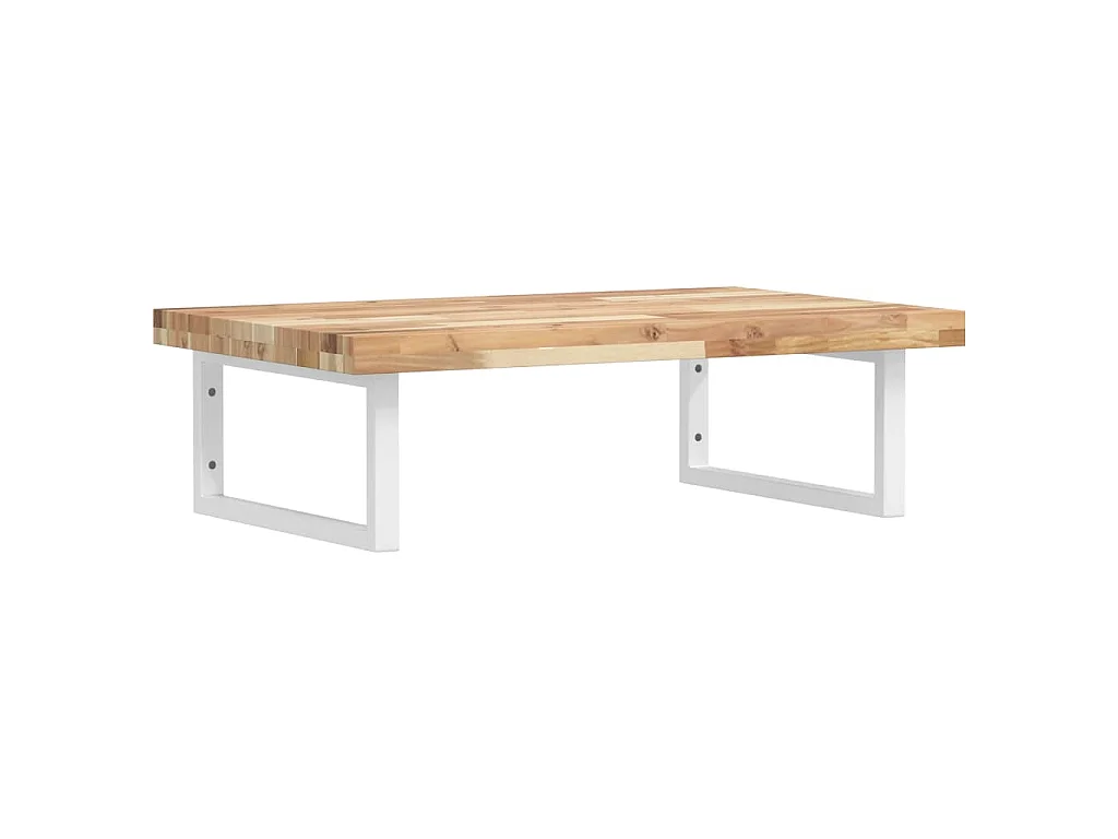 Estante de lavabo de pared acero y madera maciza de acacia