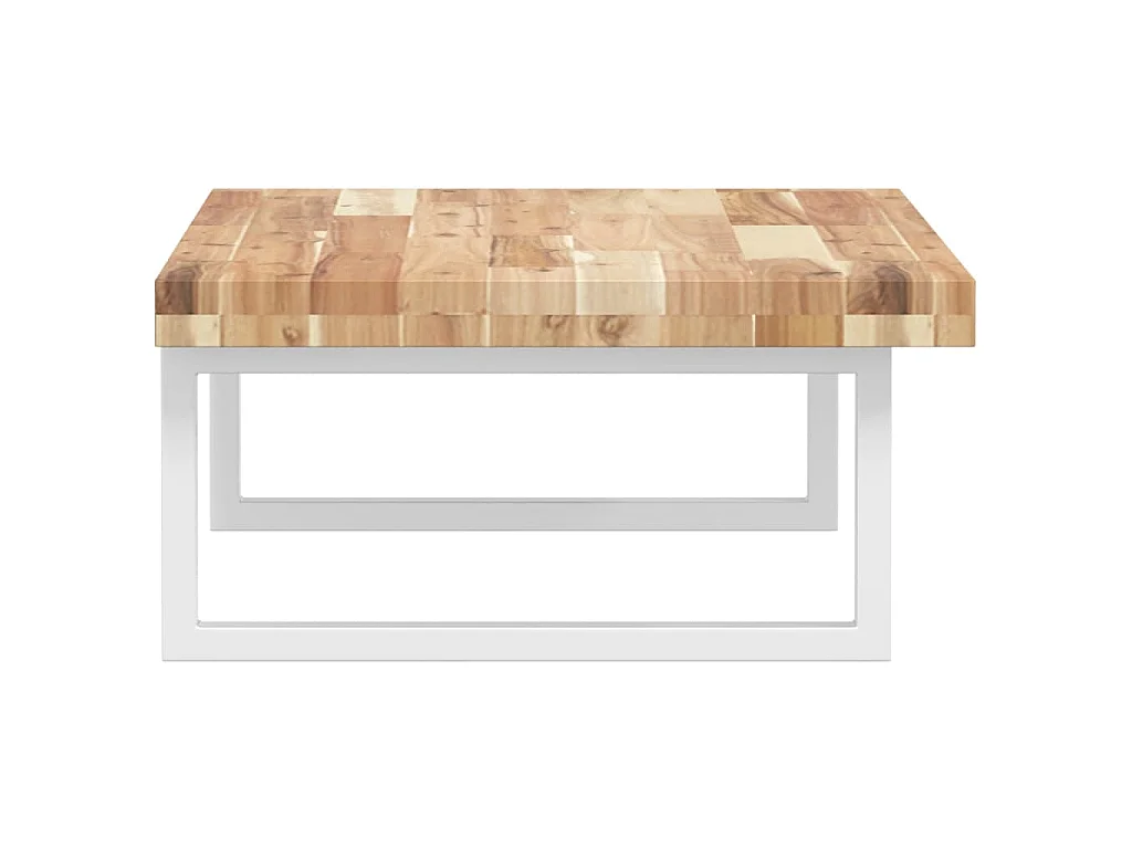 Estante de lavabo de pared acero y madera maciza de acacia