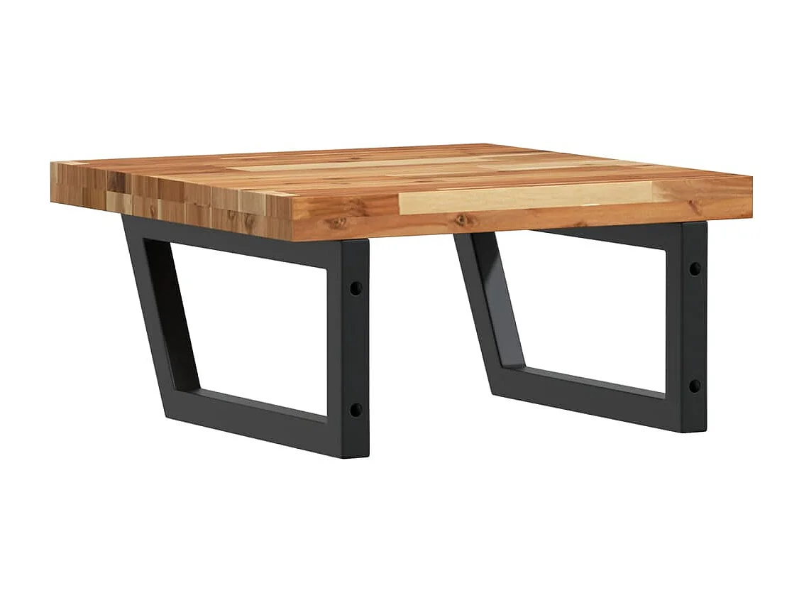 Badkamer wandschap staal en massief acaciahout