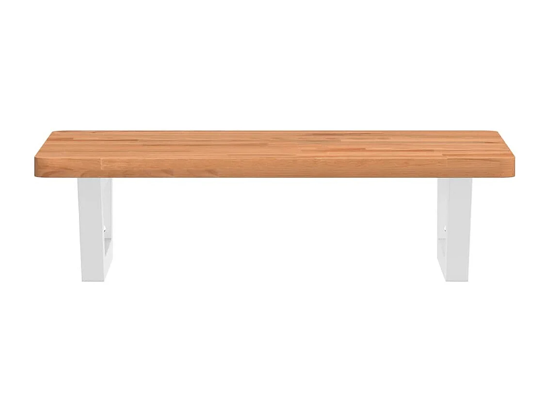 Étagère de vasque murale acier et bois massif de hêtre