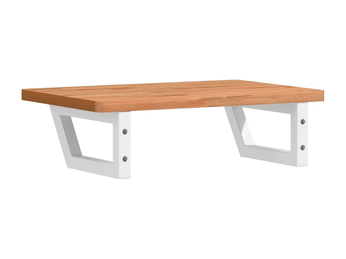 Étagère de vasque murale acier et bois massif de hêtre