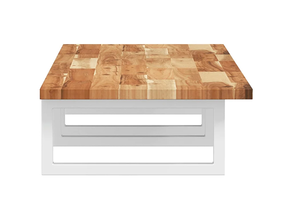 Badkamer wandschap staal en massief acaciahout