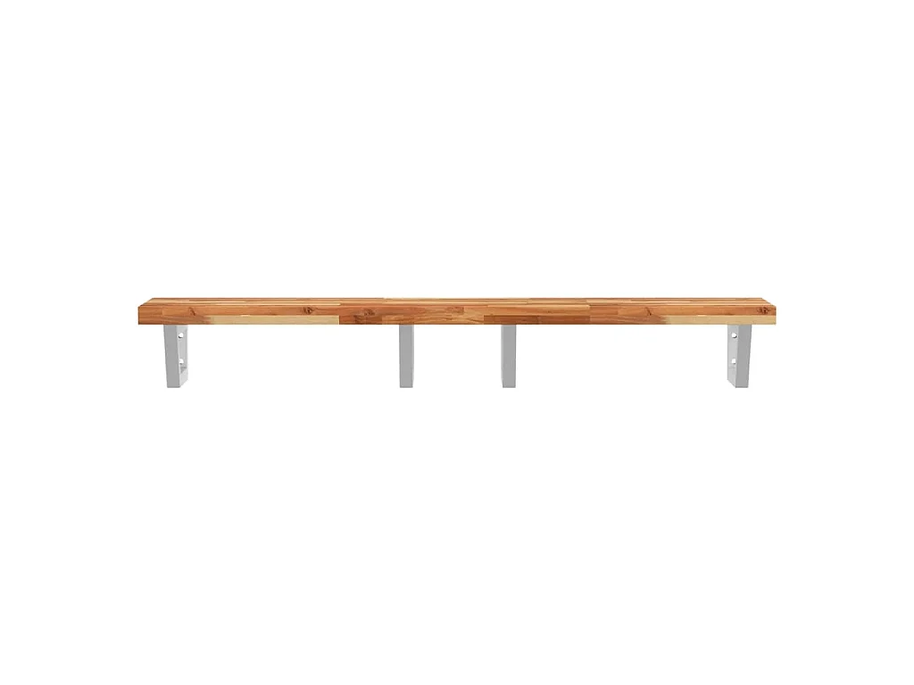 Estante de lavabo de pared acero y madera maciza de acacia