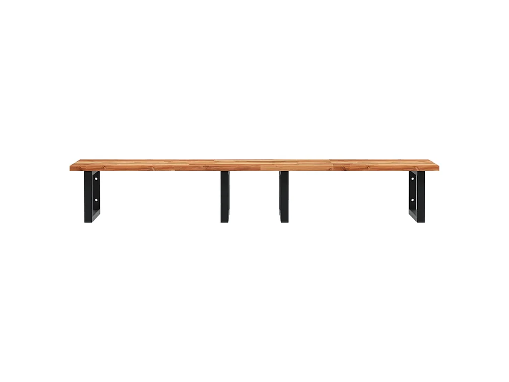 Waschbeckenregal Wandmontage Stahl und Akazienholz