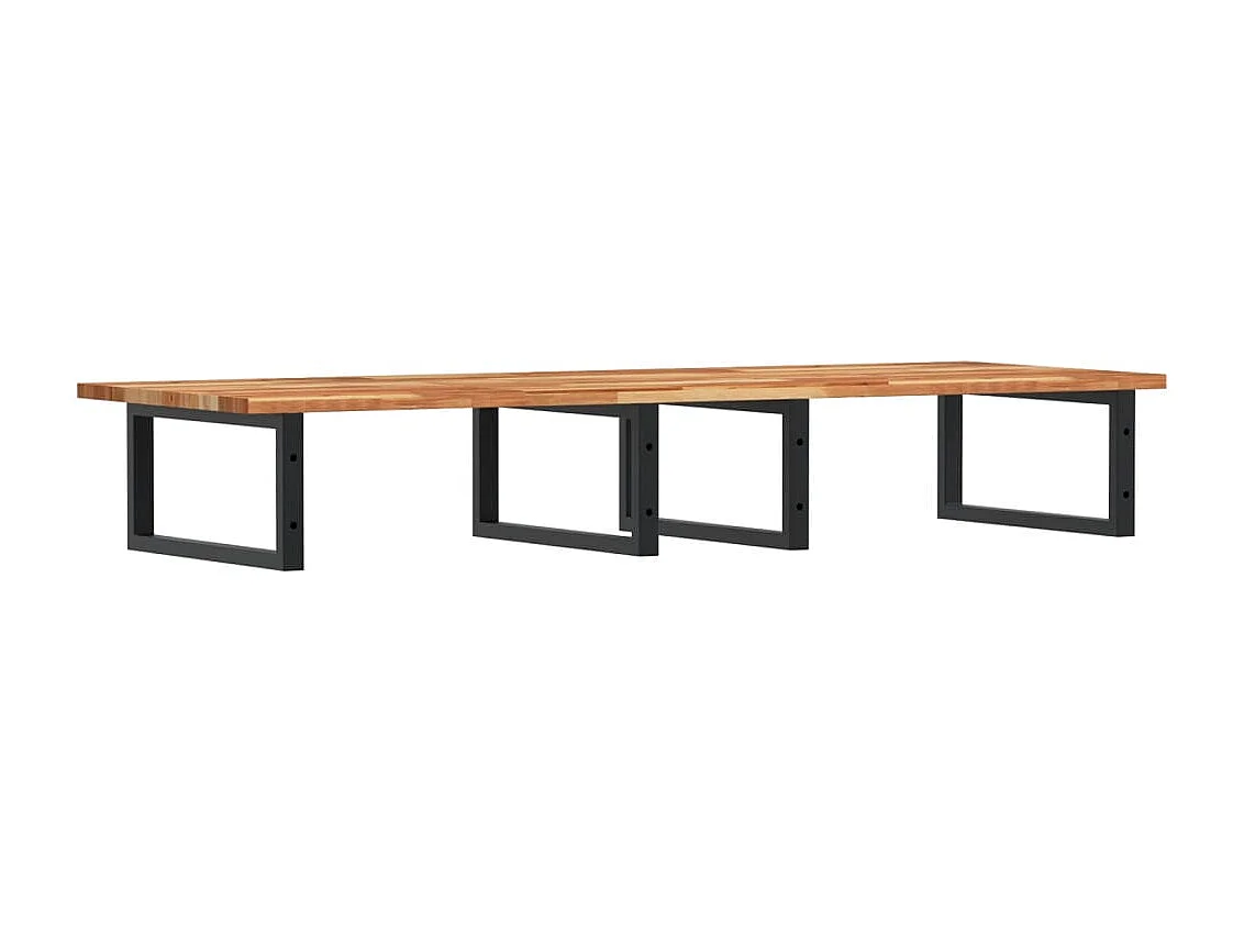 Waschbeckenregal Wandmontage Stahl und Akazienholz