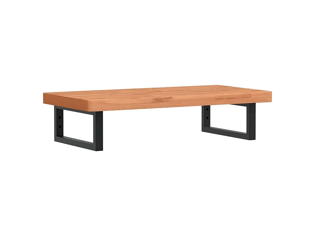 Waschbeckenregal Wandmontage Stahl und Massivholz Buche